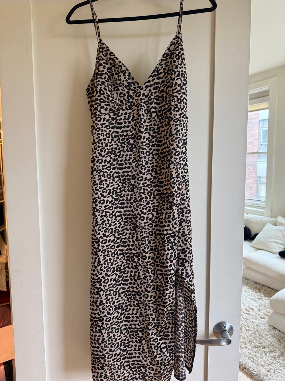 Princess Polly Leopard Print Midi Slip Dress in Beige and Black